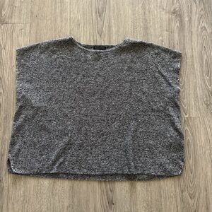 Eileen Fisher Lg 68% Organic Linen & 32% Organic Cotton Boxy Cropped Knit Top